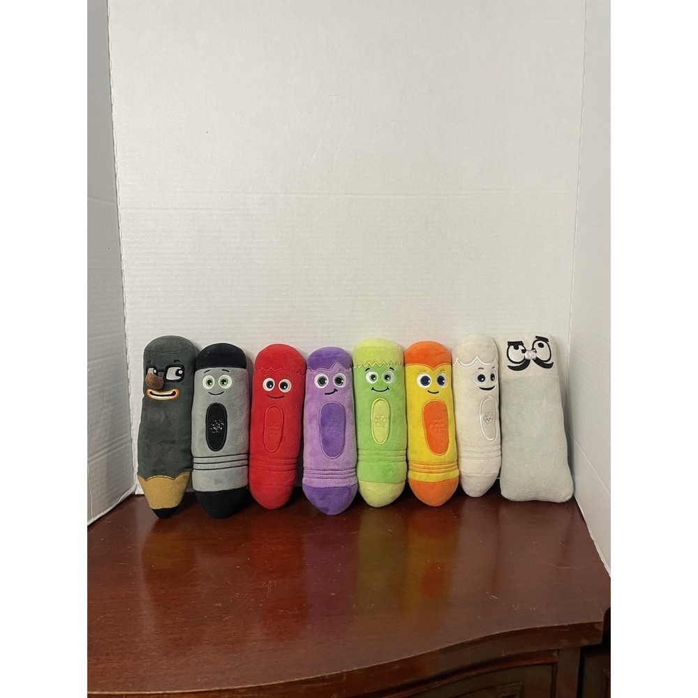Set of 8 Baby First Color Crew Multicolor Crayon Talking Plush Toys